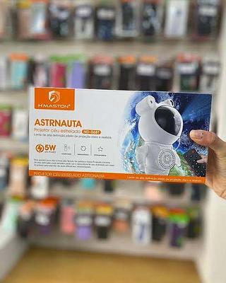 Projetor De Luz Astronauta Galaxy com Bluetooth