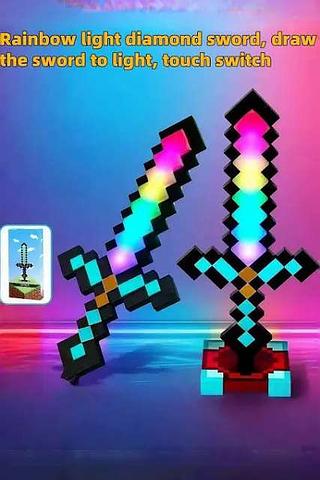 Minecraft espada luz noturna decoração trocador de cores