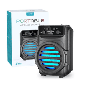 Caixa De Som RGB Gts-1961 Bluetooth Usb Cartão SD Rádio FM