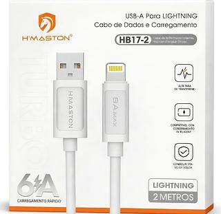 Cabo USB para IPHONE 2 Metros Carregamento Rápido Reforçado Antidobra