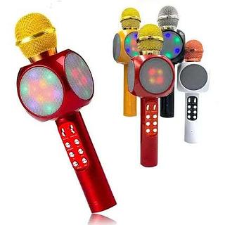 Microfone S/fio Bluetooth Karaokê Speaker Usb Led