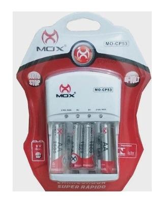 CARREGADOR DE PILHA - CP53 MOX c/4pilha C/ 2 PILHA AA E C/ 2 PILHA AAA recaregavel