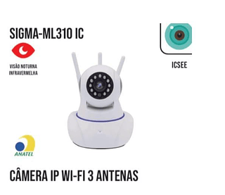 CÂMERA IP WI-FI 3 ANTENAS ICSEE SIGMA-ML310 IC