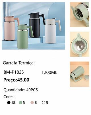 chaleira inox termica 1200ml