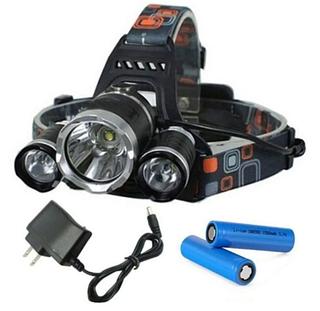 Lanterna de cabeça 3 LED Carregável