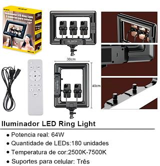 Ring Light 18 Polegadas + Tripé 2,10m | Iluminador Profissional Original Com Controle