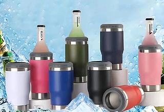 Copo Térmico Porta-Bebidas Em Aço Inoxidável