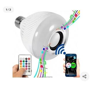 Lampada Luz Led Rgb Bluetooth Música Caixa Som Festa Musica