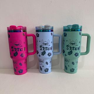 Copo Térmico Com Canudo Personalizado Stitch 1200ml