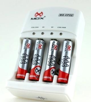 kit carregador c\pilha Mox Cp52-AAA