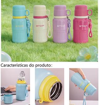 garrafa termica 420ml com canudo