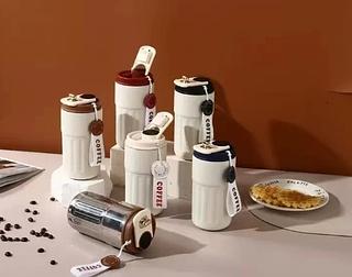 Copo Térmico Cafe personalizado Inox Portátil com tampa,420ml, Com LED